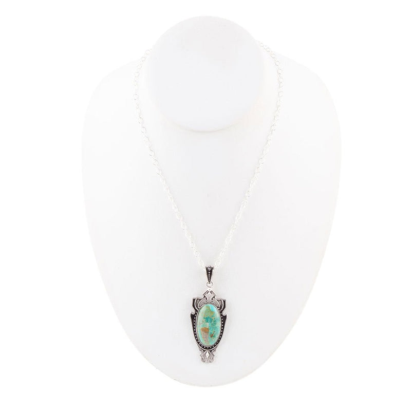 Phantom Turquoise and Sterling Silver Pendant Necklace - Barse Jewelry