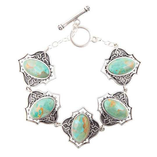 Phantom Turquoise and Sterling Silver Toggle Bracelet