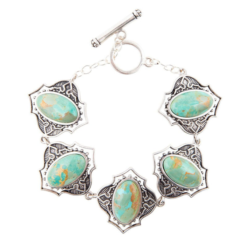 Phantom Turquoise and Sterling Silver Toggle Bracelet - Barse Jewelry
