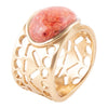 Pharoah Orange Sponge Coral and Bronze Ring - Barse Jewelry