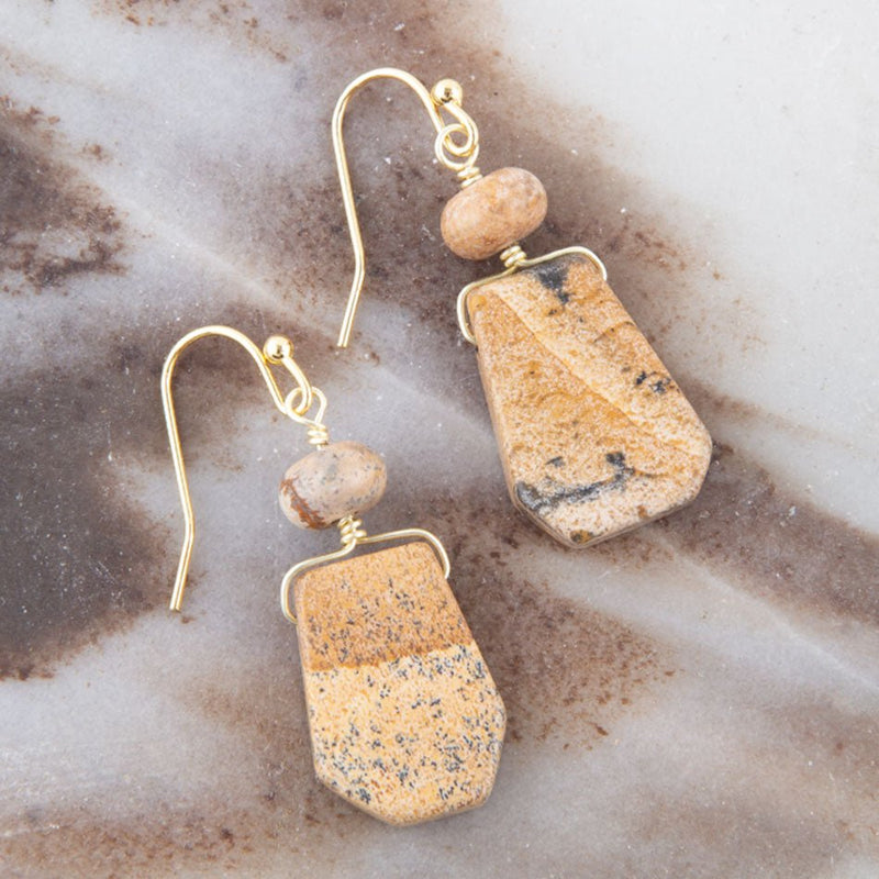 Picture Jasper Slab Earrings - Barse Jewelry
