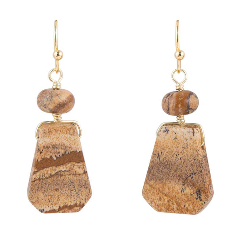 Picture Jasper Slab Earrings - Barse Jewelry