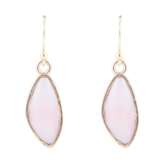 Pink Opal and Bronze Drop Earring