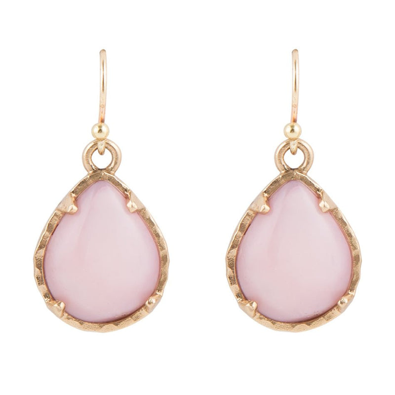 Pink Opal Prong Teardrop Earrings - Barse Jewelry