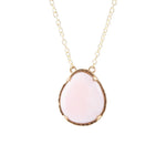 Pink Opal Teardrop Necklace - Barse Jewelry