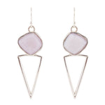 Pink Opal Triangle Earring - Barse Jewelry