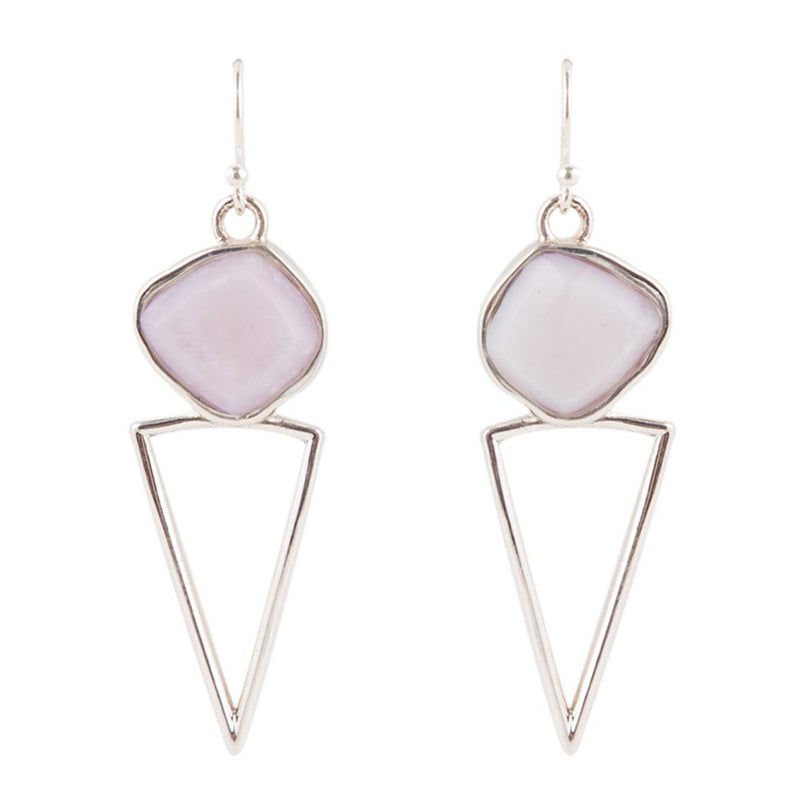 Pink Opal Triangle Earring - Barse Jewelry