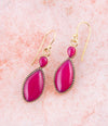 Pink Quartz and Bronze Drop Earrings - Barse Jewelry