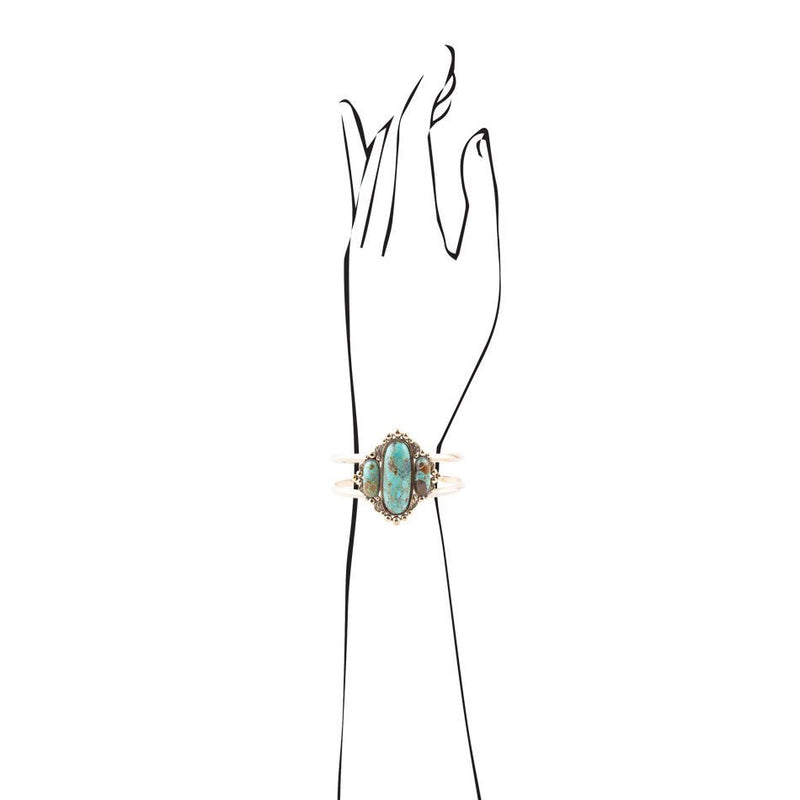 Plateau Turquoise Cuff Bracelet - Barse Jewelry
