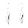 Point Made Onyx and Wood Silver Earring - Barse Jewelry