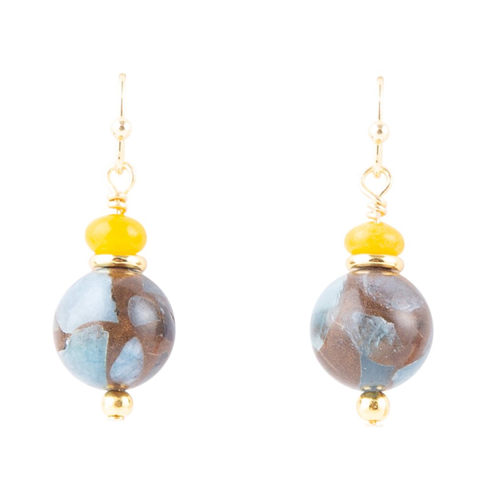 Prairie Quartz and Jade Drop Earrings - Barse Jewelry