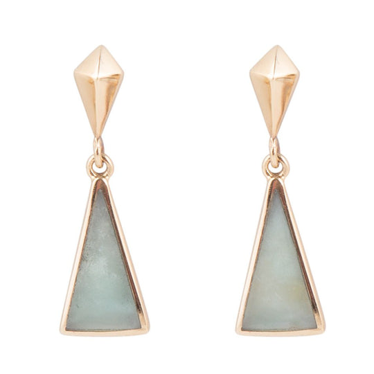 Prism Amazonite and Bronze Post Earrings