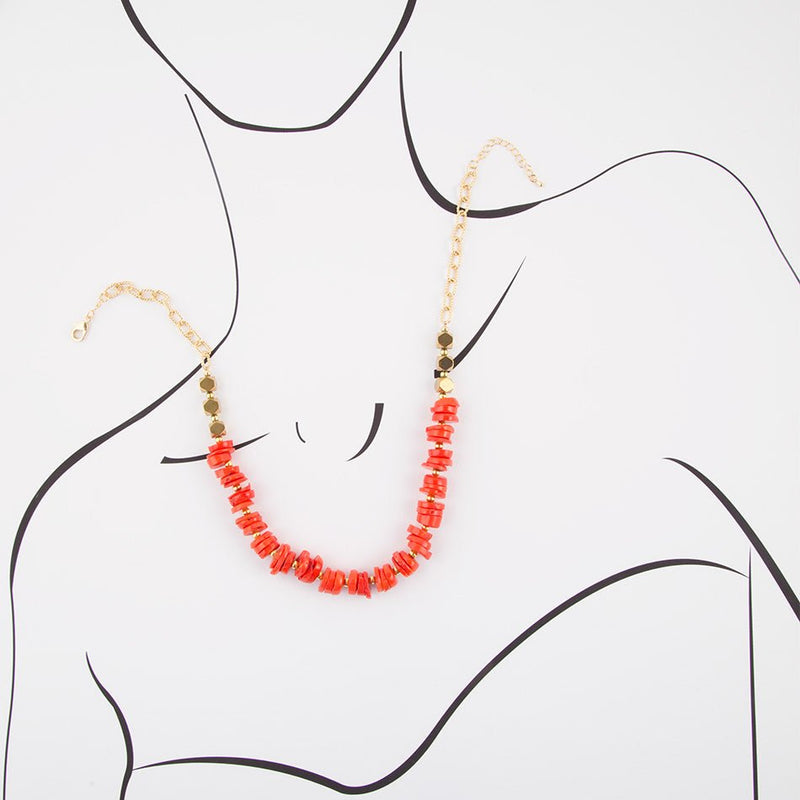 Punch of Orange Coral Necklace - Barse Jewelry