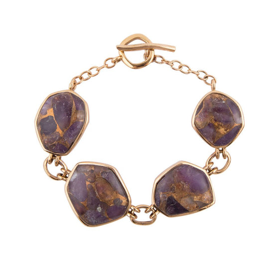 Purple Amethyst Matrix Toggle Bracelet