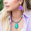 Purple Slab Drop Earrings - Barse Jewelry