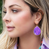 Purple Slab Drop Earrings - Barse Jewelry