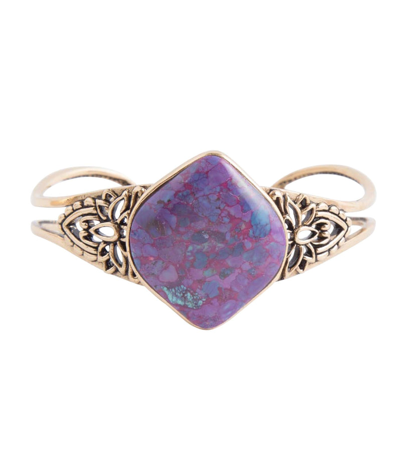 Purple Turquoise and Bronze Cuff Bracelet - Barse Jewelry