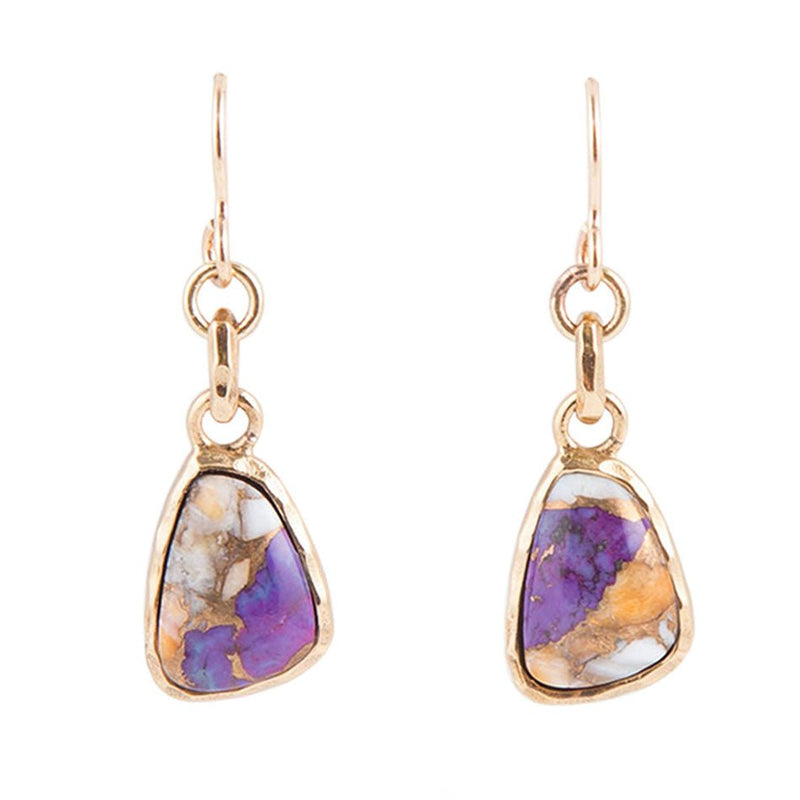 Purple Turquoise and Shell Matrix Earrings - Barse Jewelry
