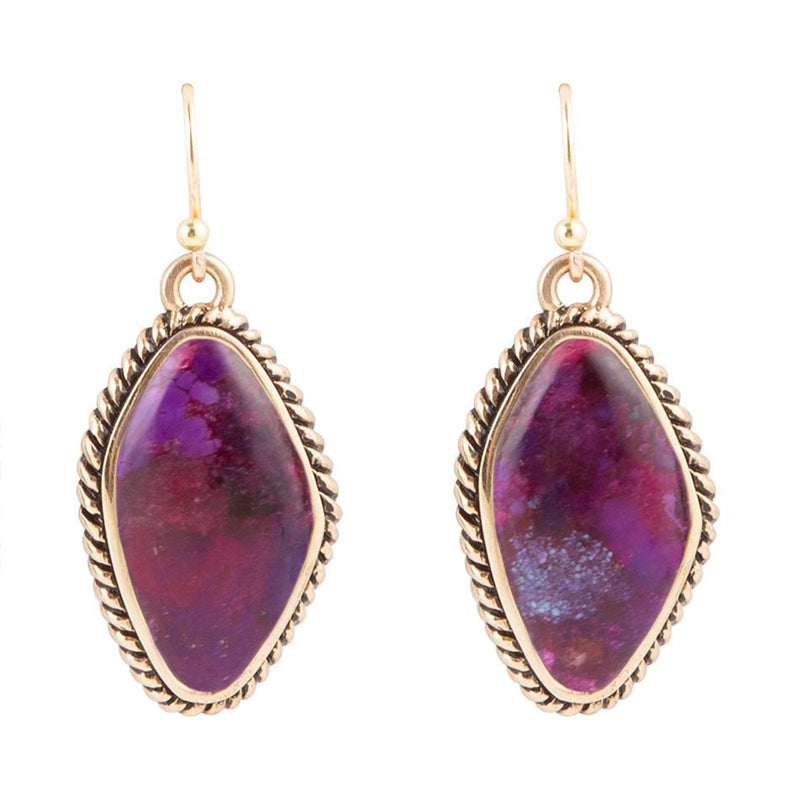 Purple Turquoise Boulder Statement Earrings - Barse Jewelry