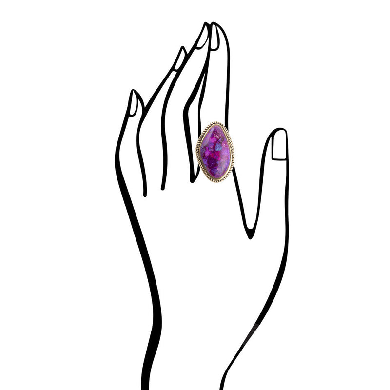 Purple Turquoise Boulder Statement Ring - Barse Jewelry