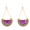 Purple Turquoise Crescent Drop Earrings - Barse Jewelry