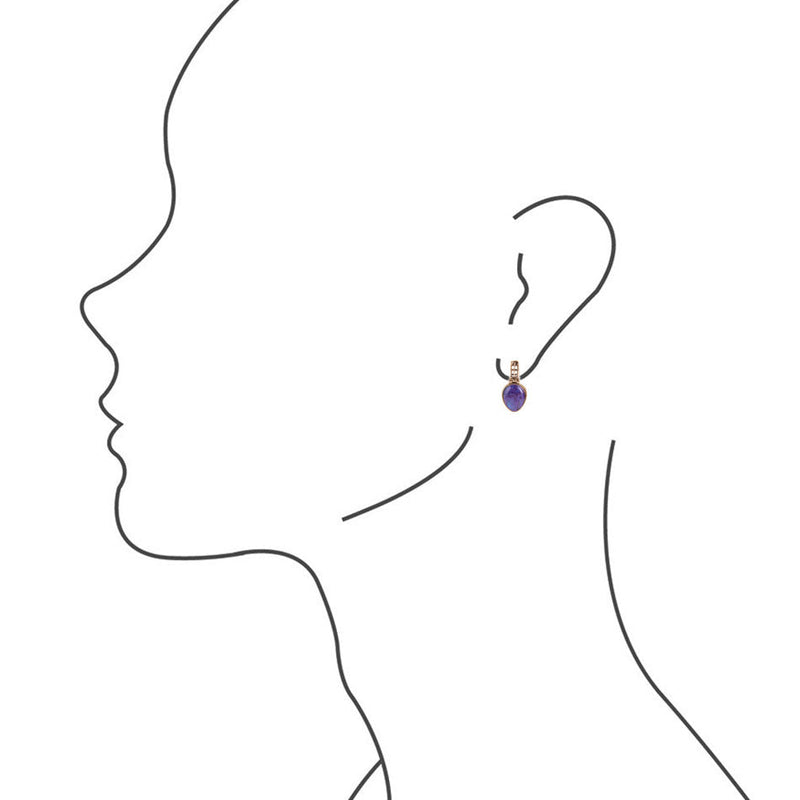 Purple Turquoise Post Earrings - Bronze - Barse Jewelry