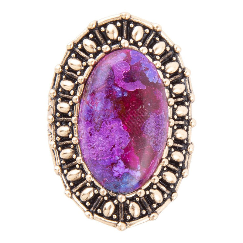 Purple Turquoise Shield Ring - Barse Jewelry
