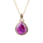 Purple Turquoise Teardrop Pendant Necklace - Barse Jewelry