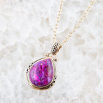 Purple Turquoise Teardrop Pendant Necklace - Barse Jewelry