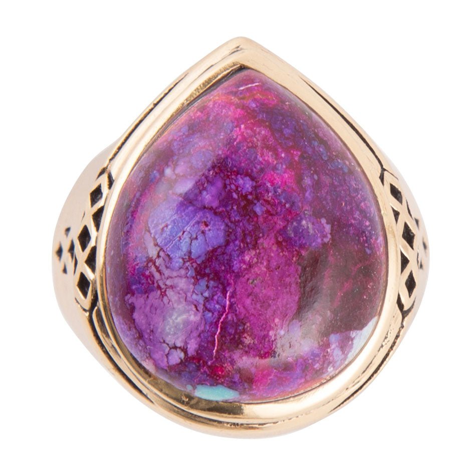 Purple Turquoise Teardrop Ring - Barse Jewelry