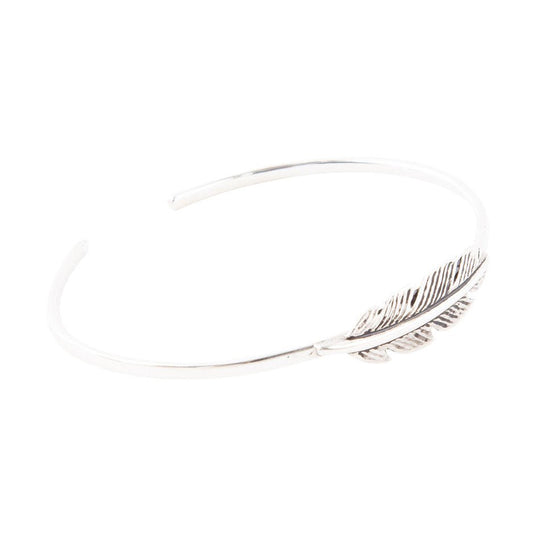 Quill Sterling Feather Cuff Bracelet