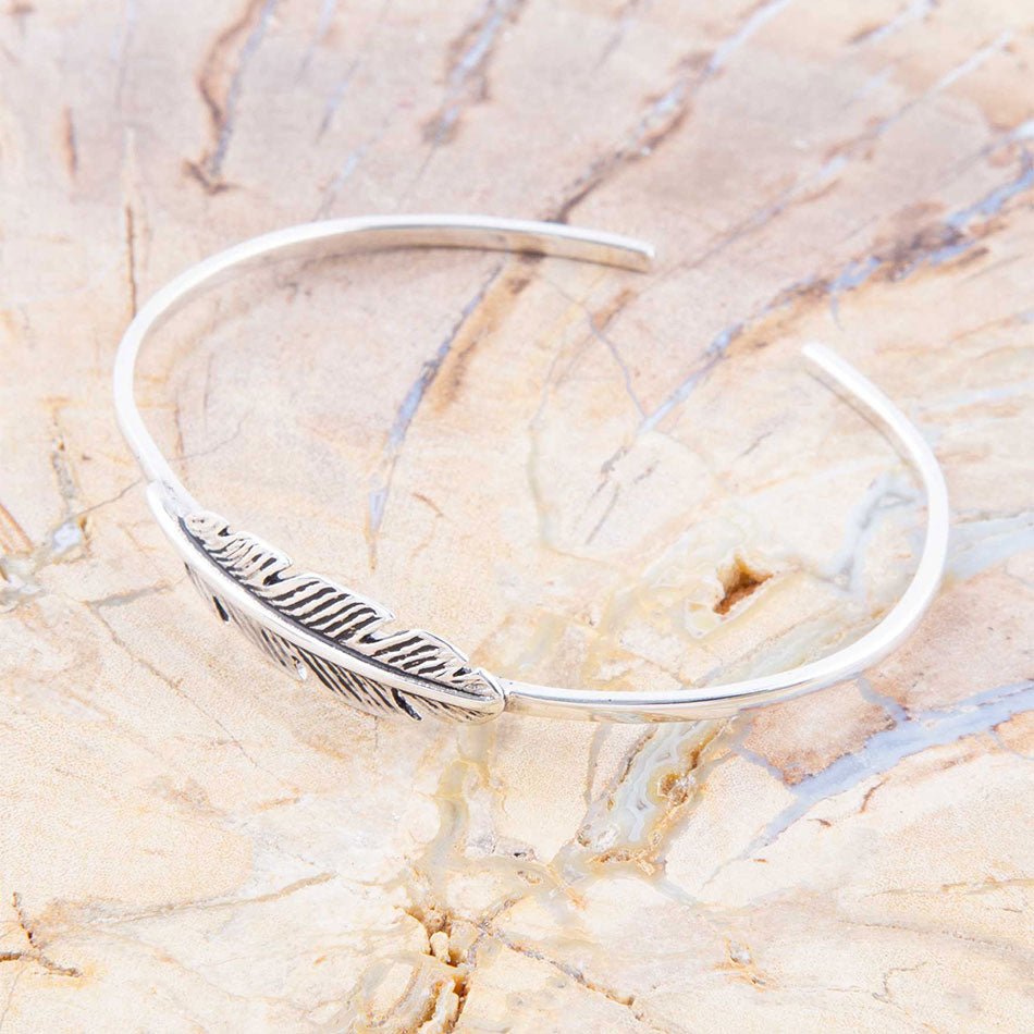Quill Sterling Feather Cuff Bracelet - Barse Jewelry