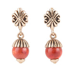 Raja Orange Sponge Coral Drop Earring - Barse Jewelry