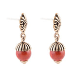Raja Orange Sponge Coral Drop Earring - Barse Jewelry