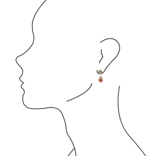 Raja Orange Sponge Coral Drop Earring - Barse Jewelry