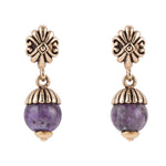 Raja Purple Turquoise Drop Earring - Barse Jewelry