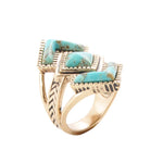 Rattler Turquoise Stone Ring-Bronze - Barse Jewelry