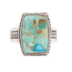Rectangle Turquoise Rope Ring - Barse Jewelry