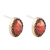 Red Coral Stud Bronze Earrings - Barse Jewelry