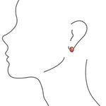 Red Coral Stud Bronze Earrings - Barse Jewelry