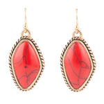 Red Howlite Abstract Cut Earring - Barse Jewelry