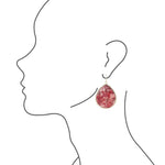 Red Howlite Slab Drop Earrings - Barse Jewelry