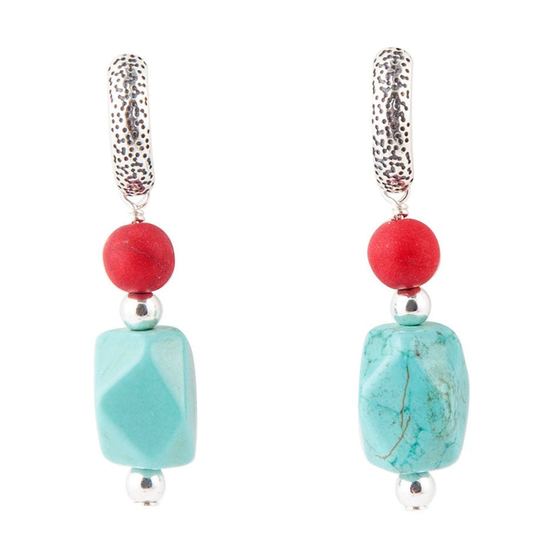 Red River Blue and Red Drop Sterling Earrings - Barse Jewelry
