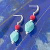 Red River Blue and Red Drop Sterling Earrings - Barse Jewelry