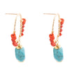Red River Turquoise and Coral Post Earrings - Barse Jewelry