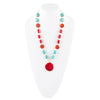Red River Turquoise and Coral Rosary Pendant Necklace - Barse Jewelry