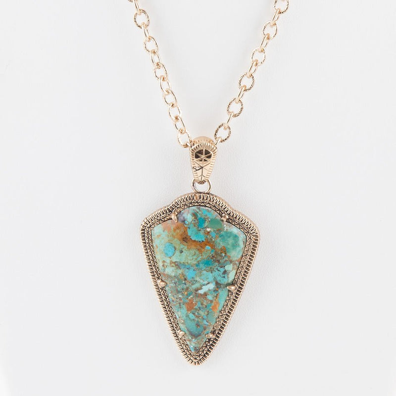 Refined Arrow Turquoise Pendant Chain Necklace - Barse Jewelry