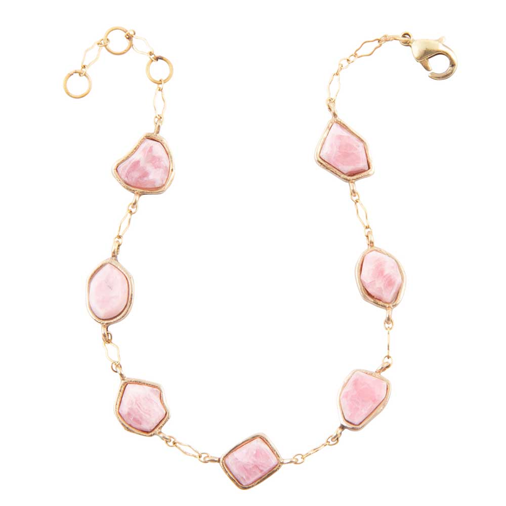 Rhodonite and Bronze Line Bracelet - Barse Jewelry