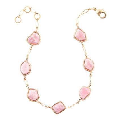 Rhodonite and Bronze Line Bracelet - Barse Jewelry