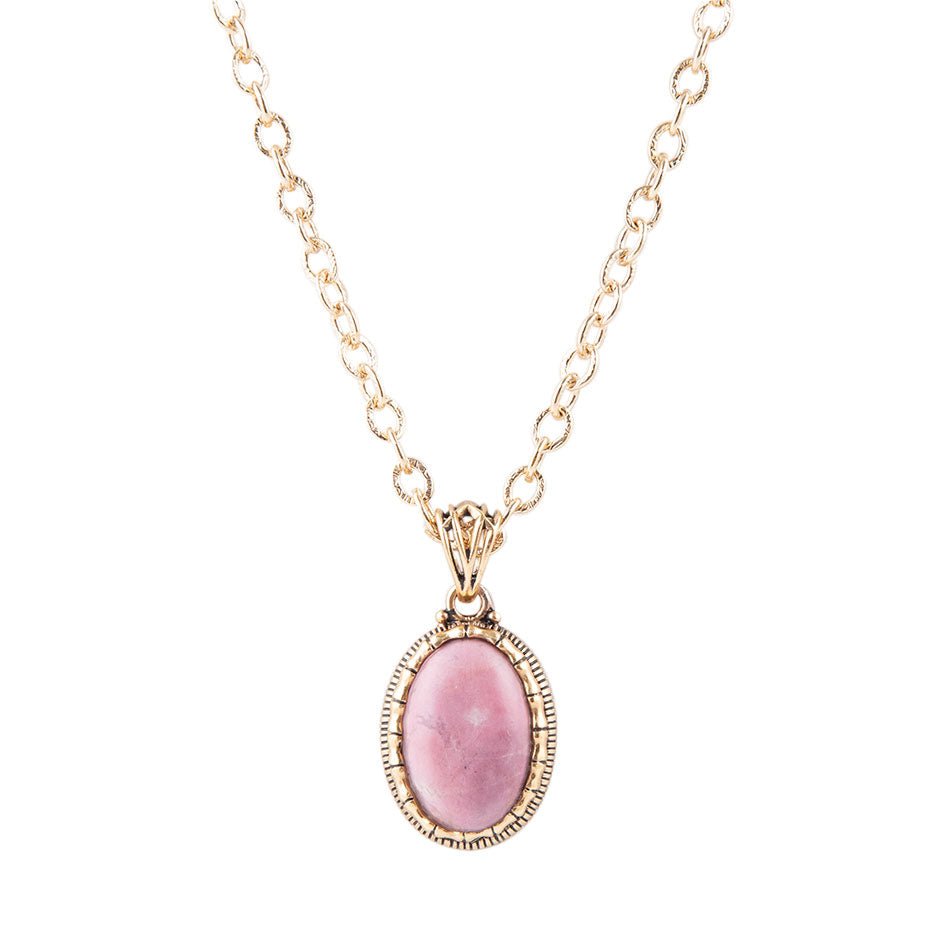Rhodonite and Bronze Pendant Necklace - Barse Jewelry